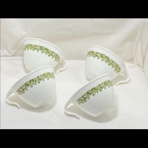 Vintage Crazy Daisy Hook Handle Corelle Cups